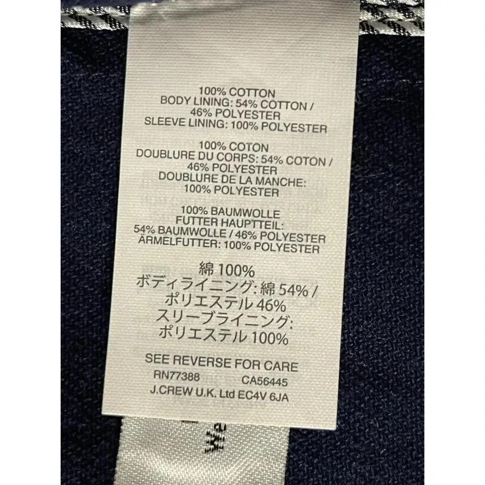 J Crew Heavyweight  Cotton Peacoat size 6 Navy Twill preppy nautical - Picture 10 of 12